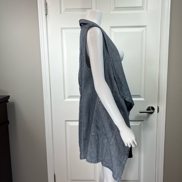 13.Jones New York.NWT.Linen blend material.Midi open vests w/pockets.S Oversized - Picture 4 of 9